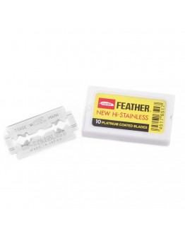 日本 Feather 羽毛牌 白金鍍膜 刮鬍刀片(十片盒裝)